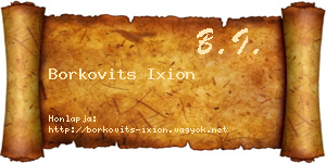 Borkovits Ixion névjegykártya